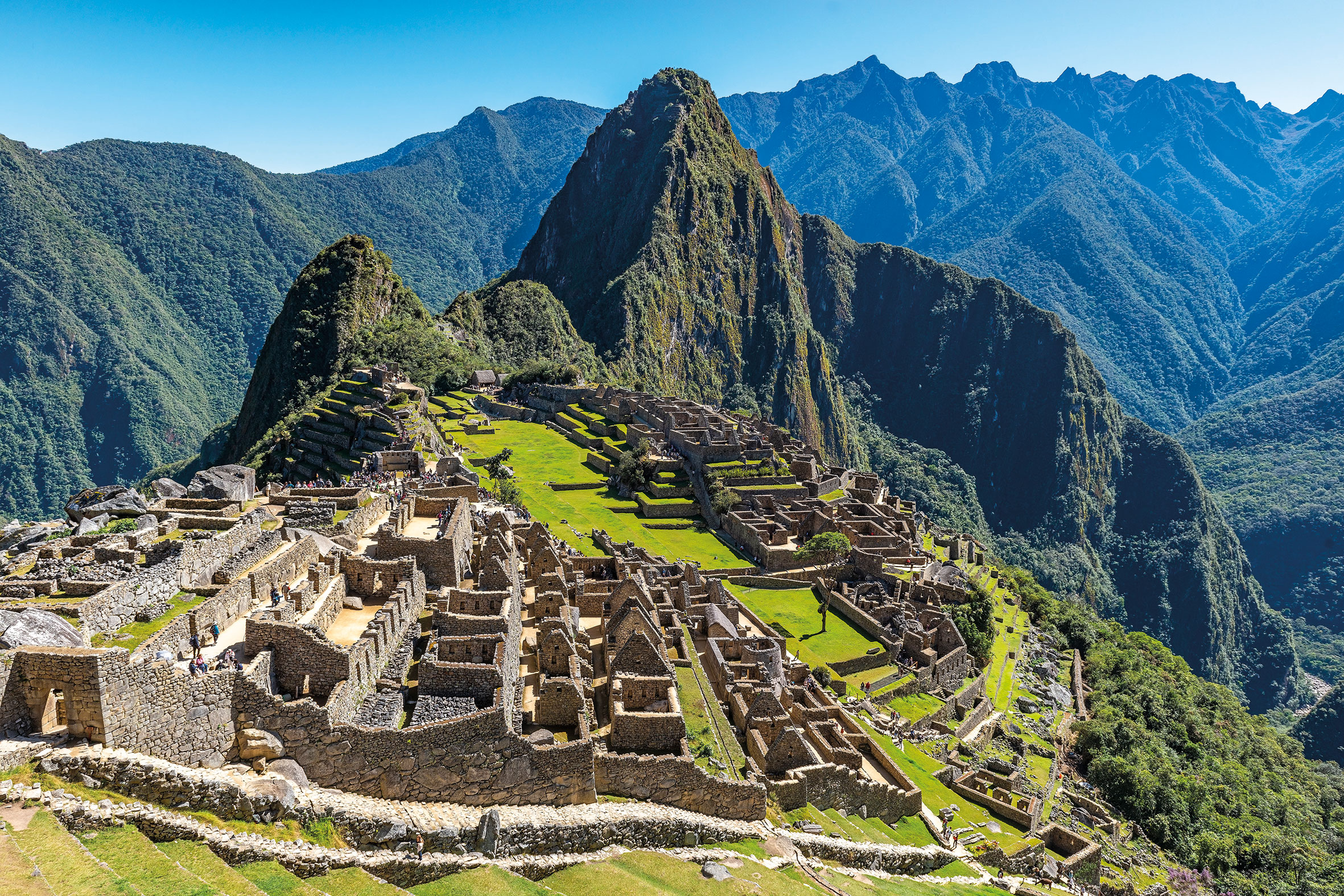 Ancient Inca stone ruins high in the Peruvian mountains
